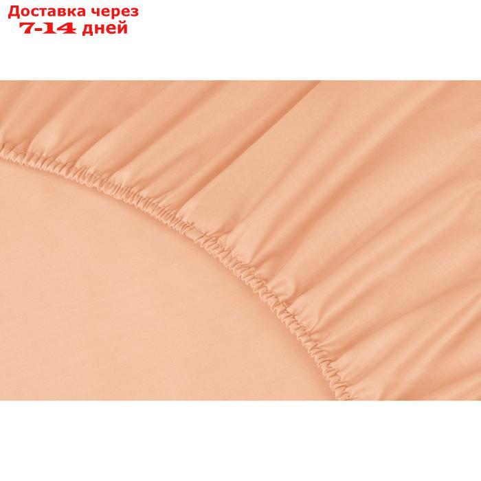 Простыня на резинке "Моноспейс", размер 180х200х23 см, цвет персиковый - фото 2 - id-p227129685