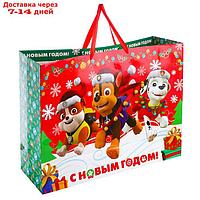 Пакет подарочный ламинированный "С Новым годом!", PAW PATROL, 61 х 46 х 20 см