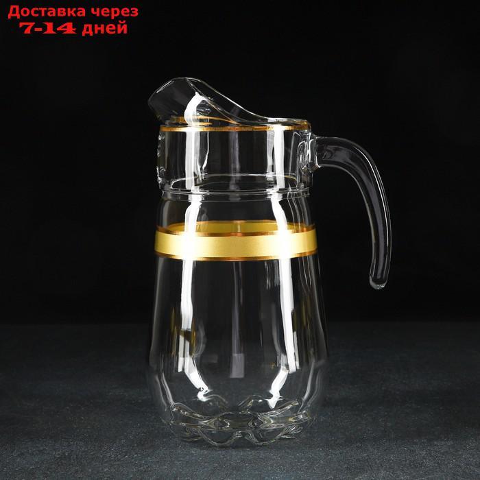 Набор питьевой с золотой каймой "Ампир", 7 предметов: кувшин 1,34 л, стаканы 250 мл, 6 шт - фото 2 - id-p227130689