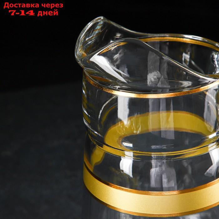 Набор питьевой с золотой каймой "Ампир", 7 предметов: кувшин 1,34 л, стаканы 250 мл, 6 шт - фото 3 - id-p227130689