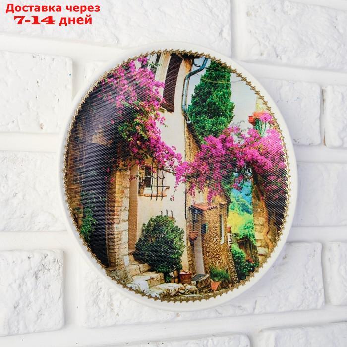 Тарелка декоративная "Улицы Прованса", с рисунком на холсте, D = 19,5 см - фото 8 - id-p227101048