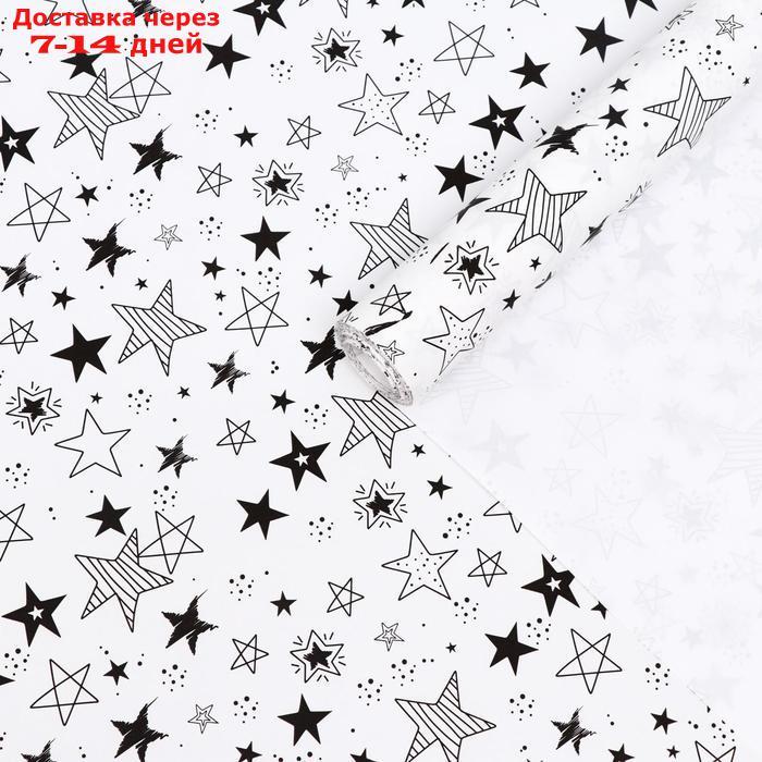 Бумага упаковочная крафт "Звезды", 0,6 х 10 м, 70 г/м² - фото 1 - id-p227097732