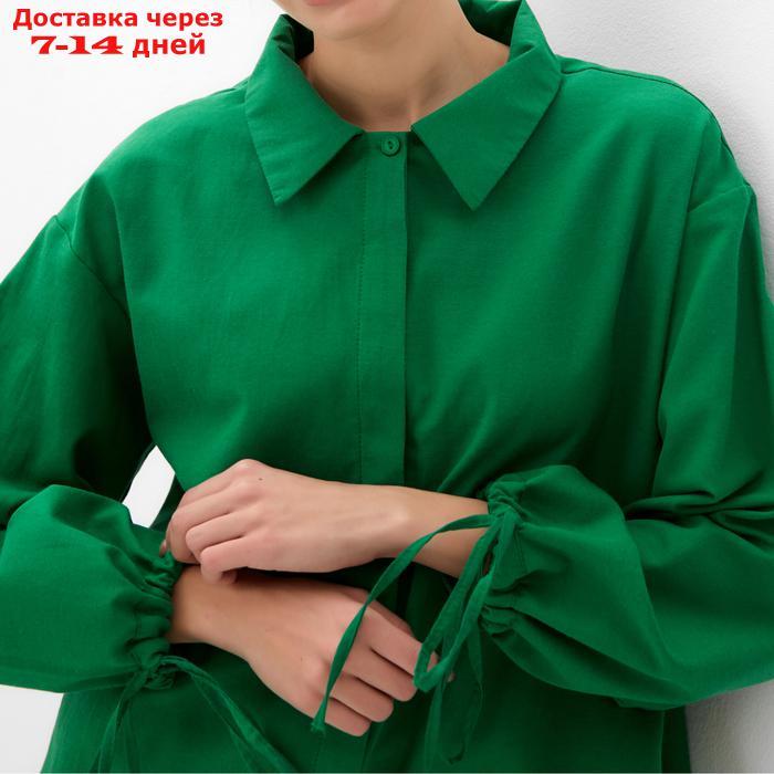 Комплект женский (блузка, шорты) MINAKU: Casual Collection, цвет зелёный, размер 46 - фото 3 - id-p227115453