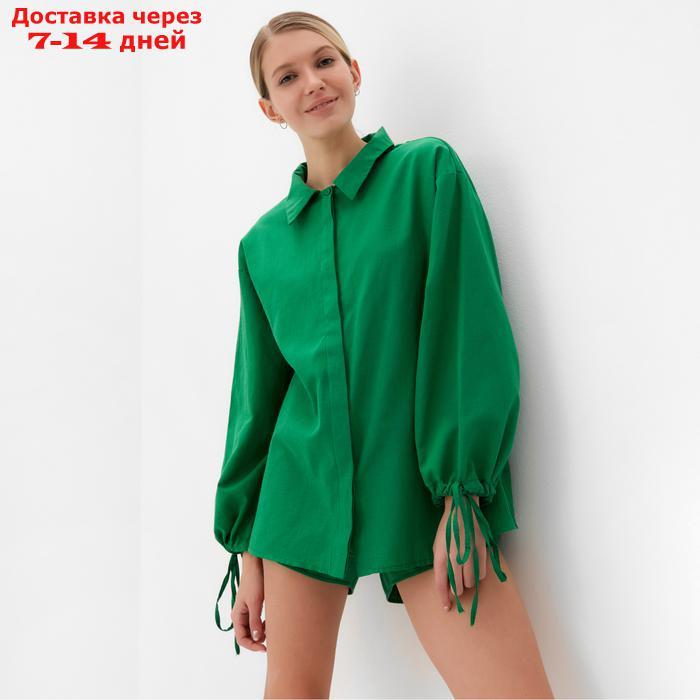 Комплект женский (блузка, шорты) MINAKU: Casual Collection, цвет зелёный, размер 46 - фото 5 - id-p227115453