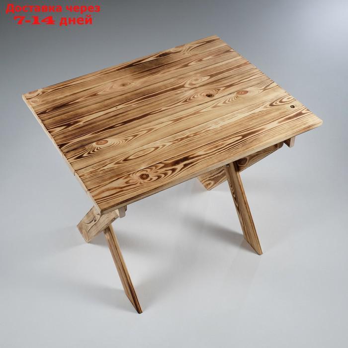 Стол складной, обожжённый, 80×80×70 см - фото 3 - id-p227116574