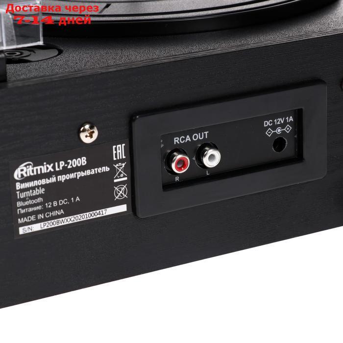 Проигрыватель виниловых дисков Ritmix LP-200B, 10 Вт, 3 скорости, BT, AUX, FM, RCA, черный - фото 8 - id-p226940539