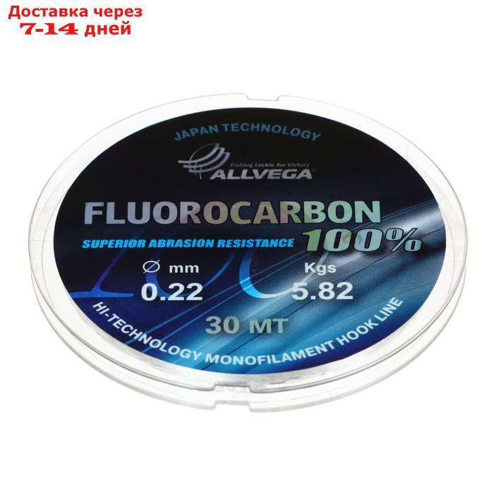 Леска монофильная ALLVEGA "FX Fluorocarbon 100%" 30м 0,22мм, 5,82кг, флюорокарбон 100% - фото 1 - id-p227126737