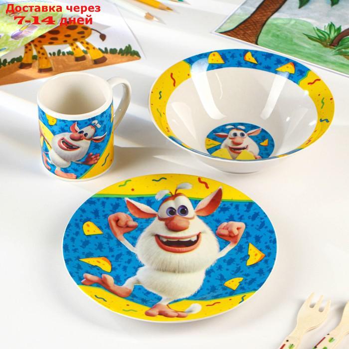 Набор детской посуды "Буба": 3 предмета: кружка 240 мл, миска d=18 см, тарелка d=19 см - фото 1 - id-p227127735