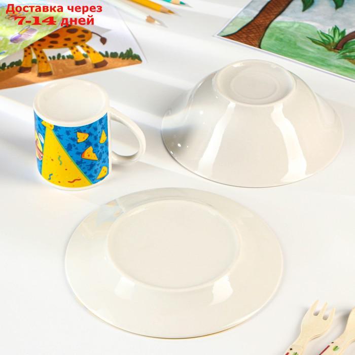 Набор детской посуды "Буба": 3 предмета: кружка 240 мл, миска d=18 см, тарелка d=19 см - фото 2 - id-p227127735