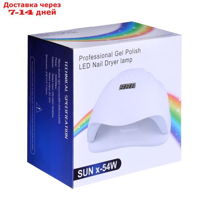 Лампа для гель-лака JessNail SUN X BL, UV/LED, 54 Вт, 36 диодов, таймер 10/30/60 сек, белая - фото 10 - id-p227112534