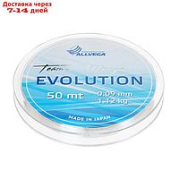 Леска монофильная ALLVEGA "Evolution" 50м 0,09мм, 1,12кг, прозрачная