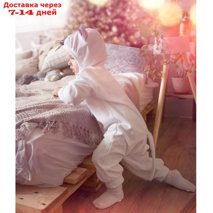 Карнавальный костюм для малышей "Мышонок с бабочкой", велюр, хлопок, рост 74-92 см - фото 3 - id-p227125759