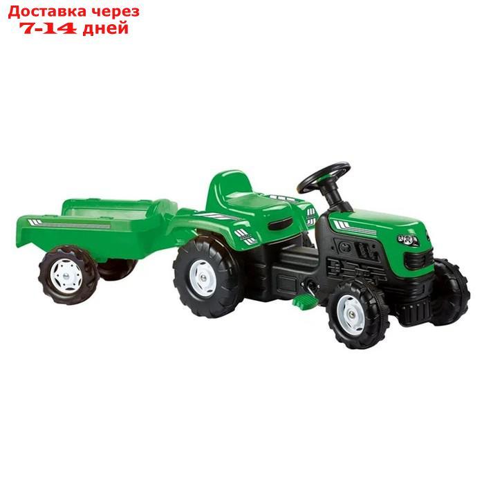 Трактор на педалях с прицепом, цвет зеленый 8246
