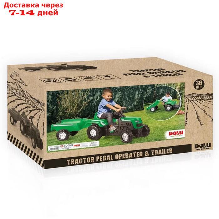 Трактор на педалях с прицепом, цвет зеленый 8246 - фото 2 - id-p227116591