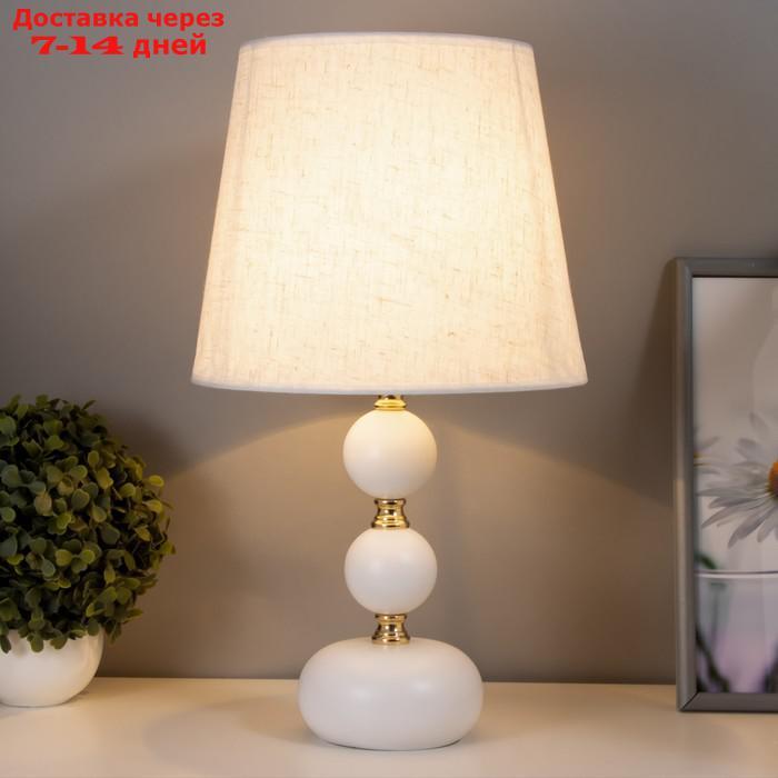 Настольная лампа Катания 1x60Вт E27 бело-золотой 25х25х45 см - фото 2 - id-p227115475