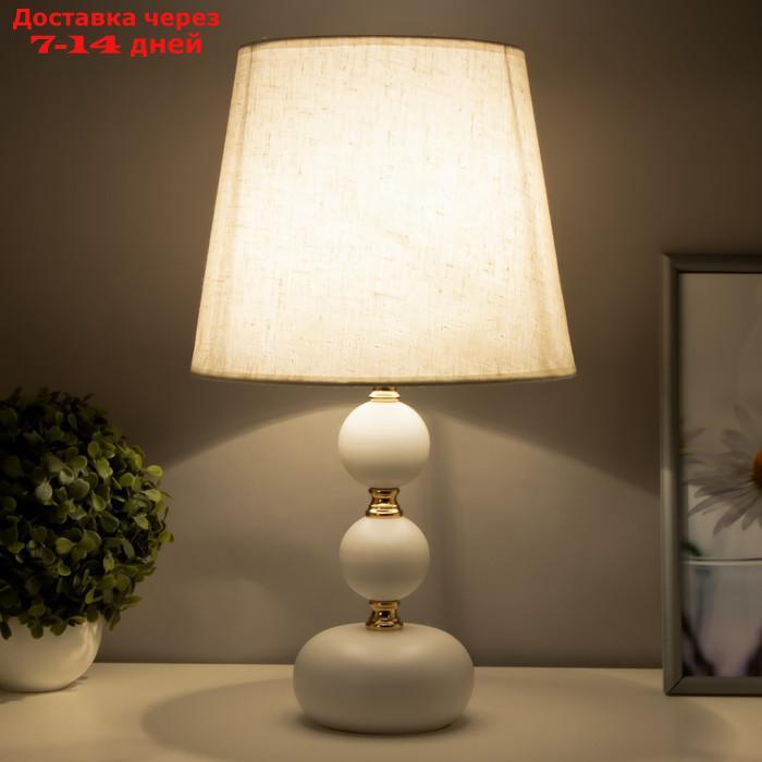Настольная лампа Катания 1x60Вт E27 бело-золотой 25х25х45 см - фото 3 - id-p227115475