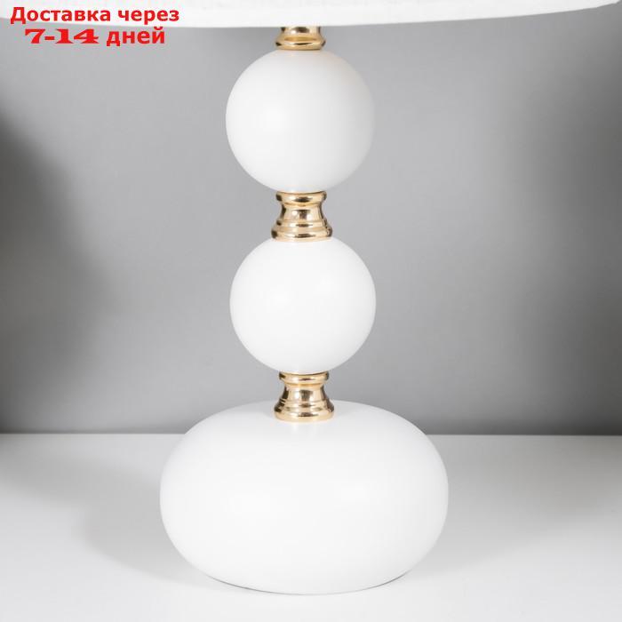 Настольная лампа Катания 1x60Вт E27 бело-золотой 25х25х45 см - фото 4 - id-p227115475
