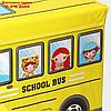 Короб для хранения с крышкой "Школьный автобус", 55×25×25 см, 2 отделения, цвет жёлтый, фото 3