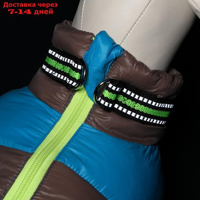 Куртка для собак на молнии, размер 8 (ДС 23 см, ОГ 30, ОШ 22 см), серо-голубая - фото 8 - id-p227121502