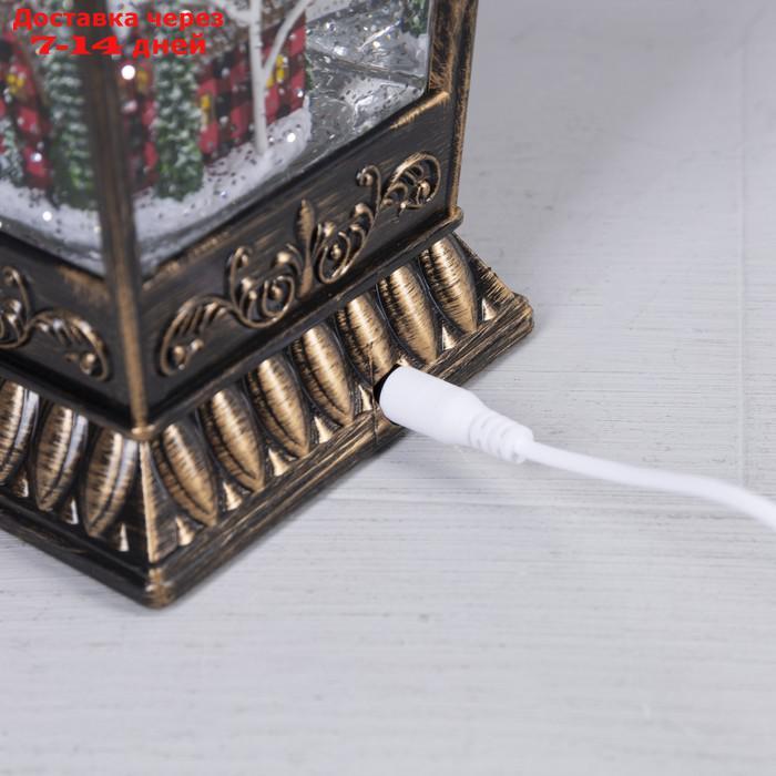 Фигура светодиодная фонарь "Украшенный дом", 12х24 см, USB, музыка, Т/БЕЛЫЙ - фото 4 - id-p227116599