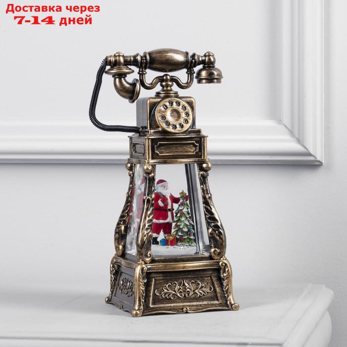 Фигура светодиодная телефон "Дед Мороз и елка", 11x28 см, USB, музыка, Т/БЕЛЫЙ - фото 2 - id-p227116604