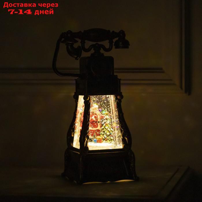 Фигура светодиодная телефон "Дед Мороз и елка", 11x28 см, USB, музыка, Т/БЕЛЫЙ - фото 5 - id-p227116604