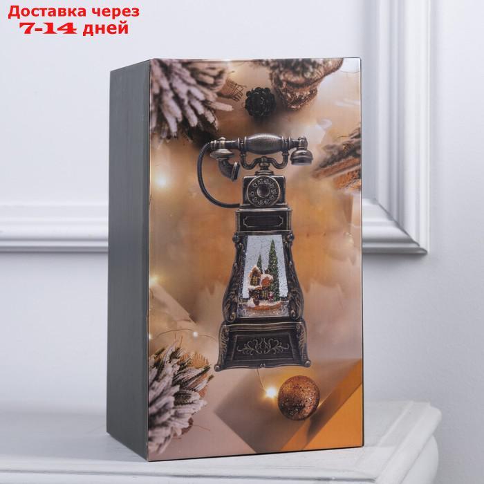 Фигура светодиодная телефон "Дед Мороз и елка", 11x28 см, USB, музыка, Т/БЕЛЫЙ - фото 6 - id-p227116604
