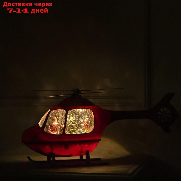 Фигура светодиодная вертолет "Дед Мороз и ребенок", .. см, USB, музыка, Т/БЕЛЫЙ - фото 5 - id-p227116606