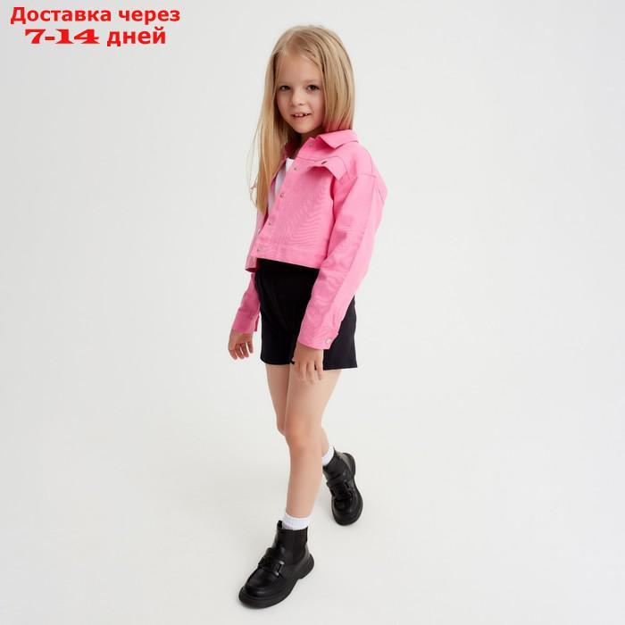 Рубашка для девочки джинсовая, укороченная KAFTAN, размер 36 (134-140 см), цвет розовый - фото 3 - id-p227114377
