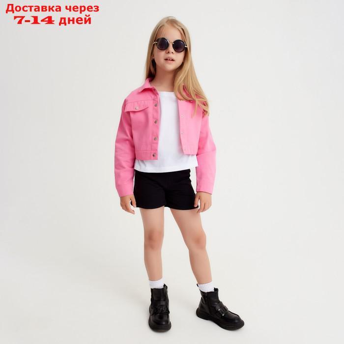 Рубашка для девочки джинсовая, укороченная KAFTAN, размер 36 (134-140 см), цвет розовый - фото 4 - id-p227114377