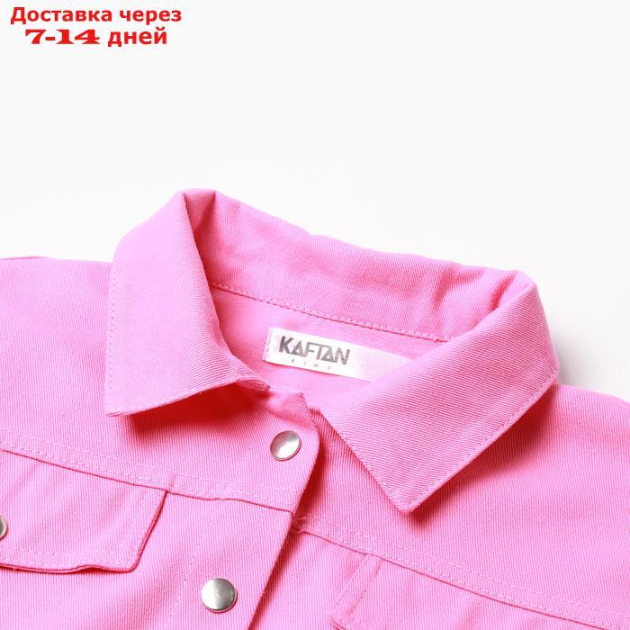 Рубашка для девочки джинсовая, укороченная KAFTAN, размер 36 (134-140 см), цвет розовый - фото 8 - id-p227114377