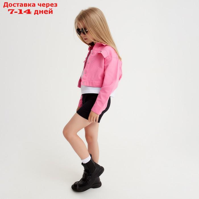 Рубашка для девочки джинсовая, укороченная KAFTAN, размер 36 (134-140 см), цвет розовый - фото 10 - id-p227114377