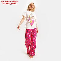 Пижама новогодняя женская (футболка и брюки) KAFTAN Girl, размер 48-50