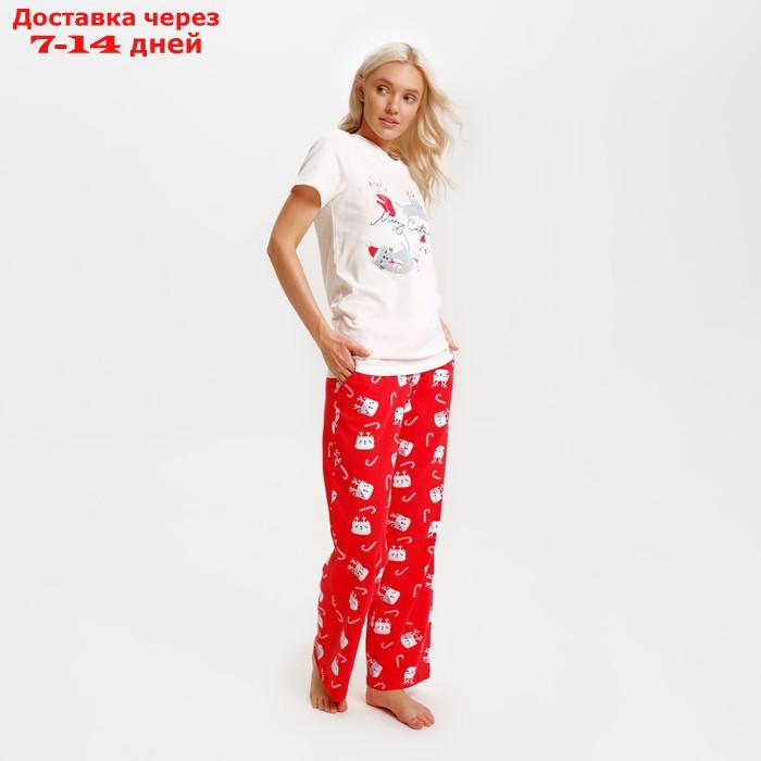 Пижама новогодняя женская (футболка и брюки) KAFTAN Cats, размер 40-42 - фото 2 - id-p227123793