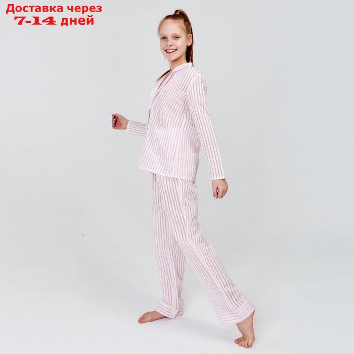 Рубашка для девочки MINAKU: Light touch цвет розовый, рост 128 - фото 2 - id-p227124765
