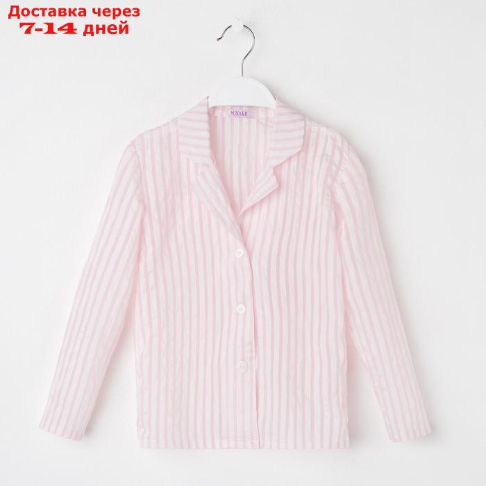 Рубашка для девочки MINAKU: Light touch цвет розовый, рост 128 - фото 7 - id-p227124765