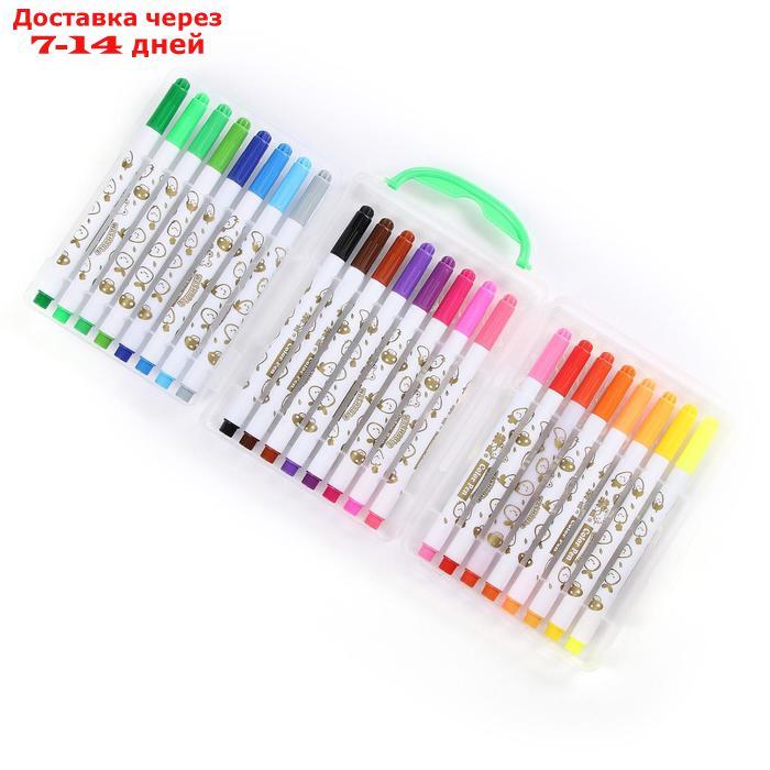 Фломастеры, 24 цвета, в пластиковом пенале с ручкой, вентилируемый колпачок, "Мышка" - фото 4 - id-p226976915