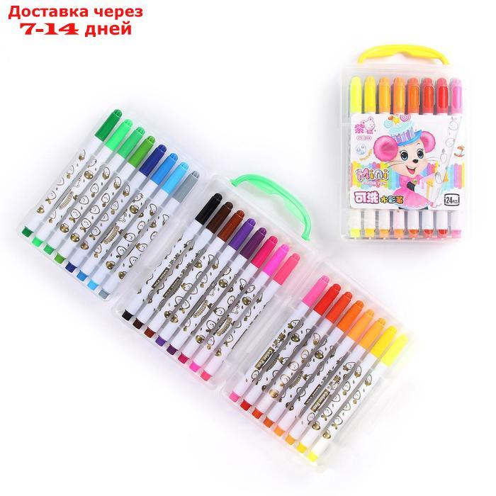 Фломастеры, 24 цвета, в пластиковом пенале с ручкой, вентилируемый колпачок, "Мышка" - фото 5 - id-p226976915