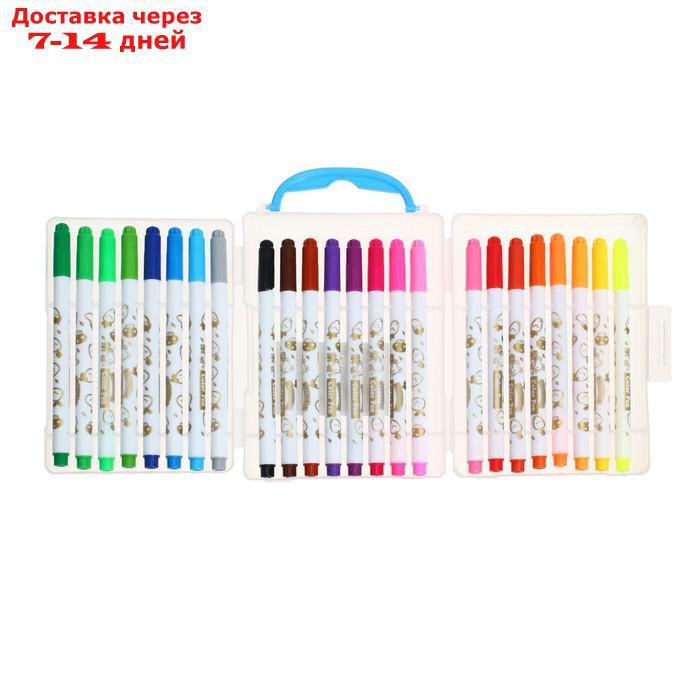 Фломастеры, 24 цвета, в пластиковом пенале с ручкой, вентилируемый колпачок, "Мышка" - фото 9 - id-p226976915