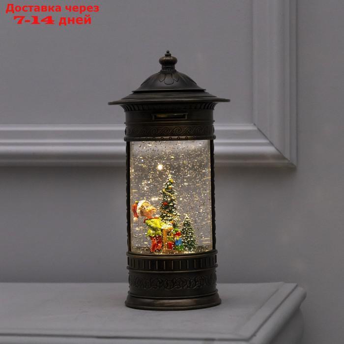Фигура светодиодная фонарь "Эльф с подарками", 14х27 см, USB, музыка, Т/БЕЛЫЙ - фото 1 - id-p227116609
