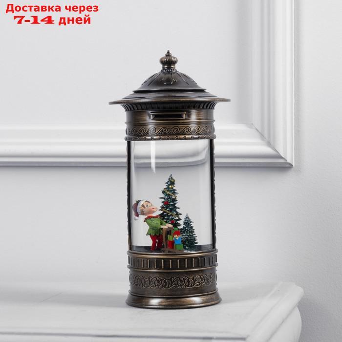 Фигура светодиодная фонарь "Эльф с подарками", 14х27 см, USB, музыка, Т/БЕЛЫЙ - фото 2 - id-p227116609