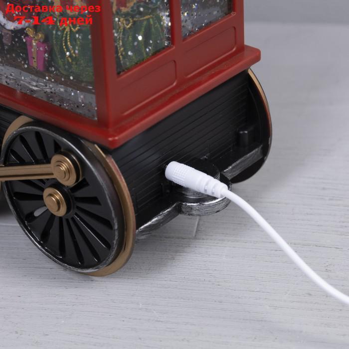 Фигура светодиодная паровоз "Дед Мороз с подарками", 30x18x10 см, USB, музыка, Т/БЕЛЫЙ - фото 4 - id-p227116613