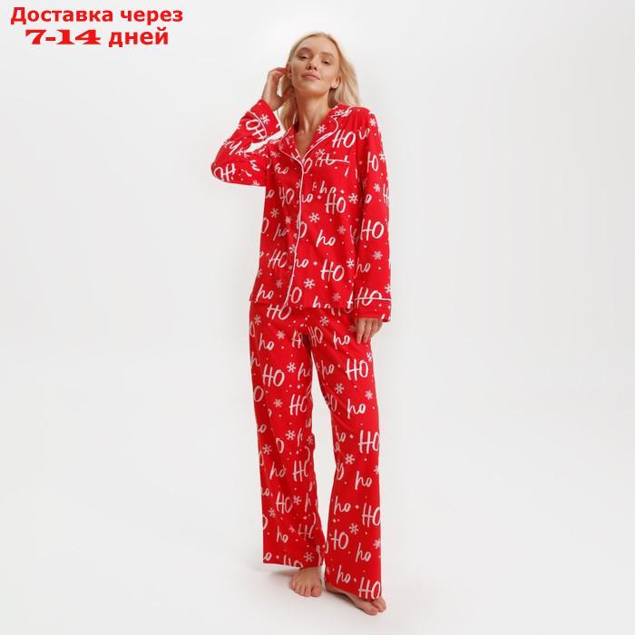 Пижама новогодняя женская (рубашка и брюки) KAFTAN ХоХо, размер 40-42 - фото 1 - id-p227123797
