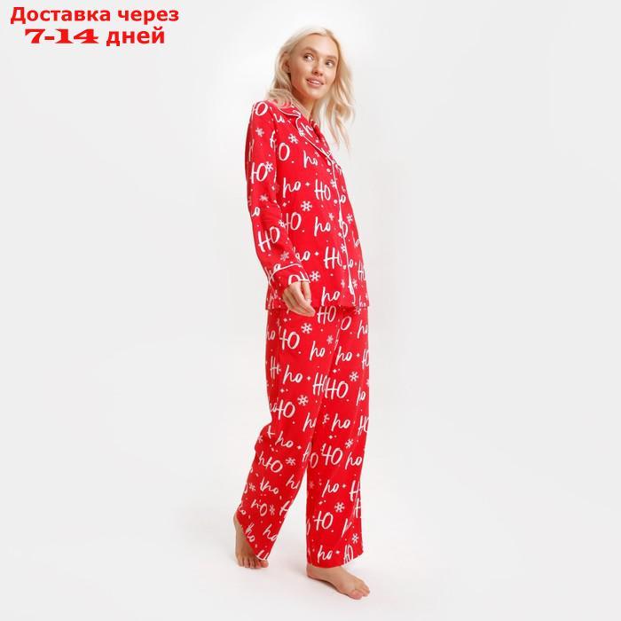 Пижама новогодняя женская (рубашка и брюки) KAFTAN ХоХо, размер 40-42 - фото 2 - id-p227123797