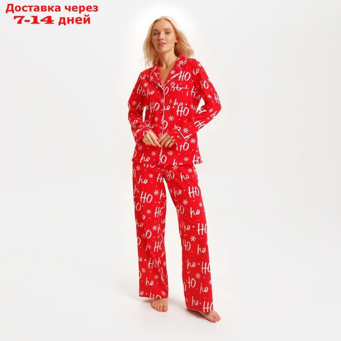 Пижама новогодняя женская (рубашка и брюки) KAFTAN ХоХо, размер 40-42 - фото 4 - id-p227123797
