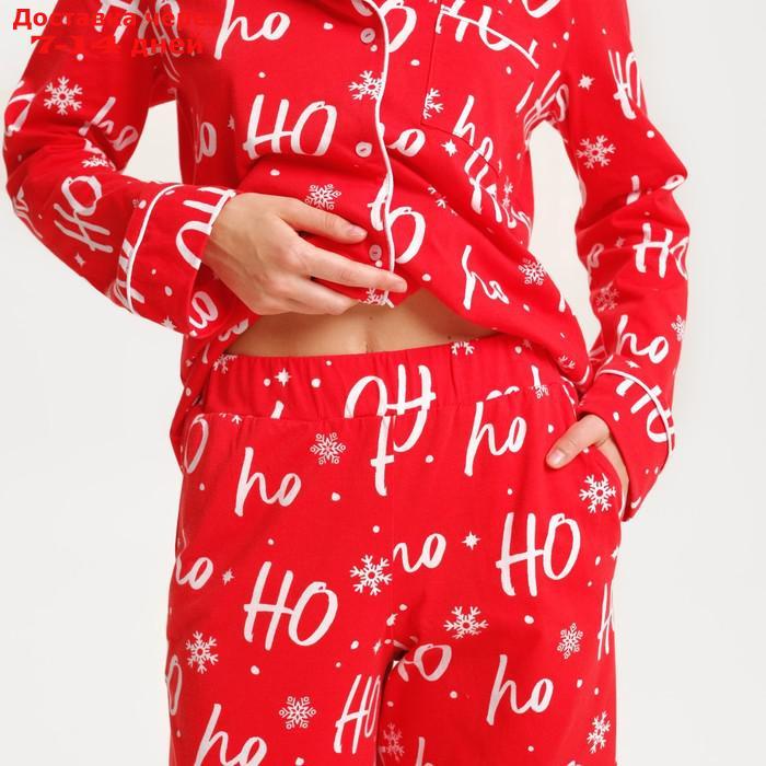 Пижама новогодняя женская (рубашка и брюки) KAFTAN ХоХо, размер 40-42 - фото 5 - id-p227123797