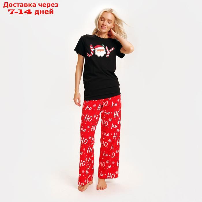 Пижама новогодняя женская (футболка и брюки) KAFTAN Joy, размер 44-46 - фото 1 - id-p227123798