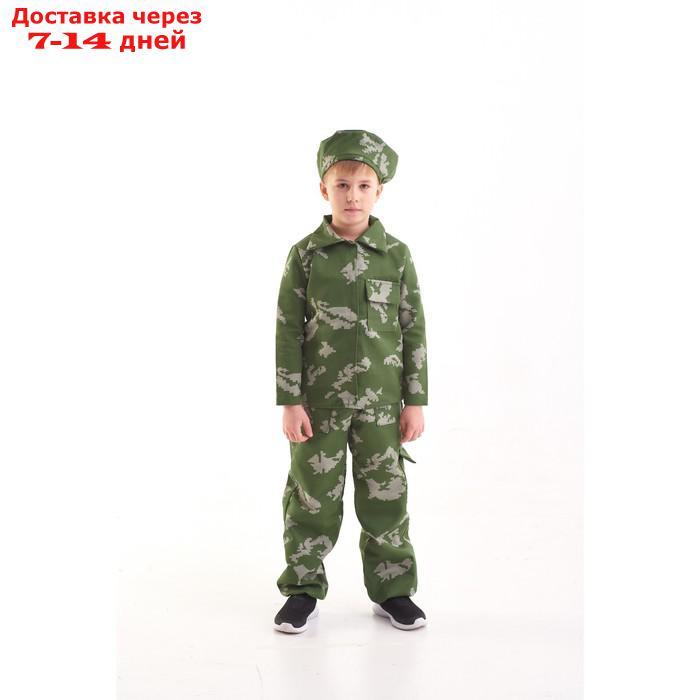 Карнавальный костюм "Пограничник", берет, куртка, штаны, 3-5 лет, рост 104-116 см - фото 1 - id-p227129753