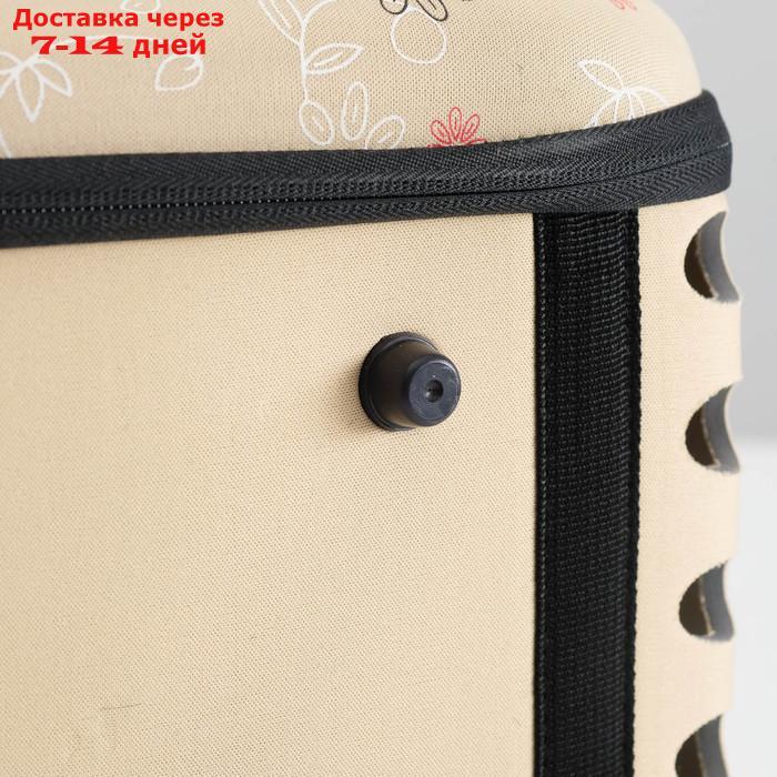 Складная сумка-переноска с отдельным входом, материал EVA, 43,5 х 28 х 33 см, бежевая - фото 2 - id-p227097824