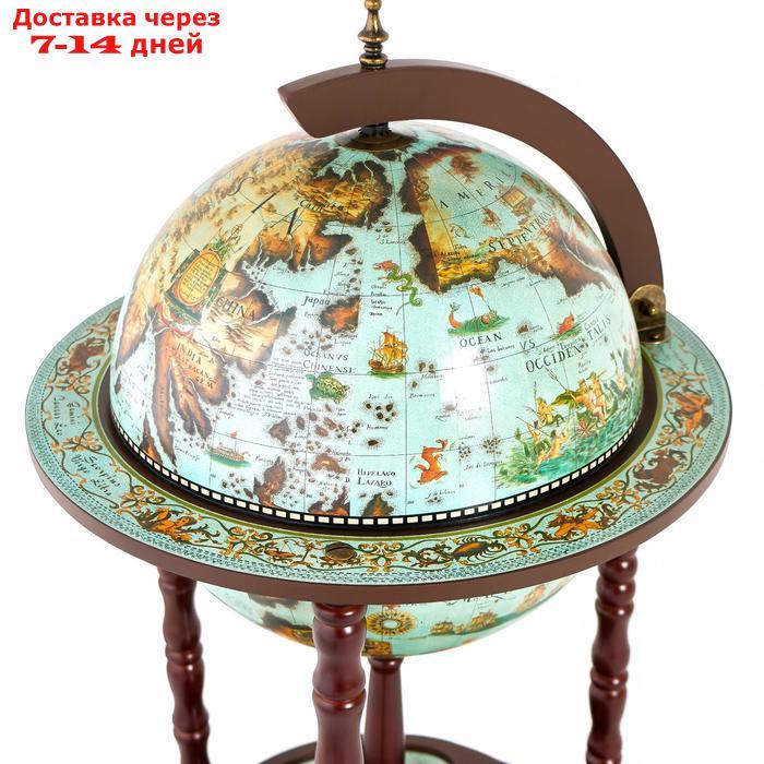 Глобус бар декоративный "Карта путешествий по миру" 87х47х47 см - фото 2 - id-p226966171